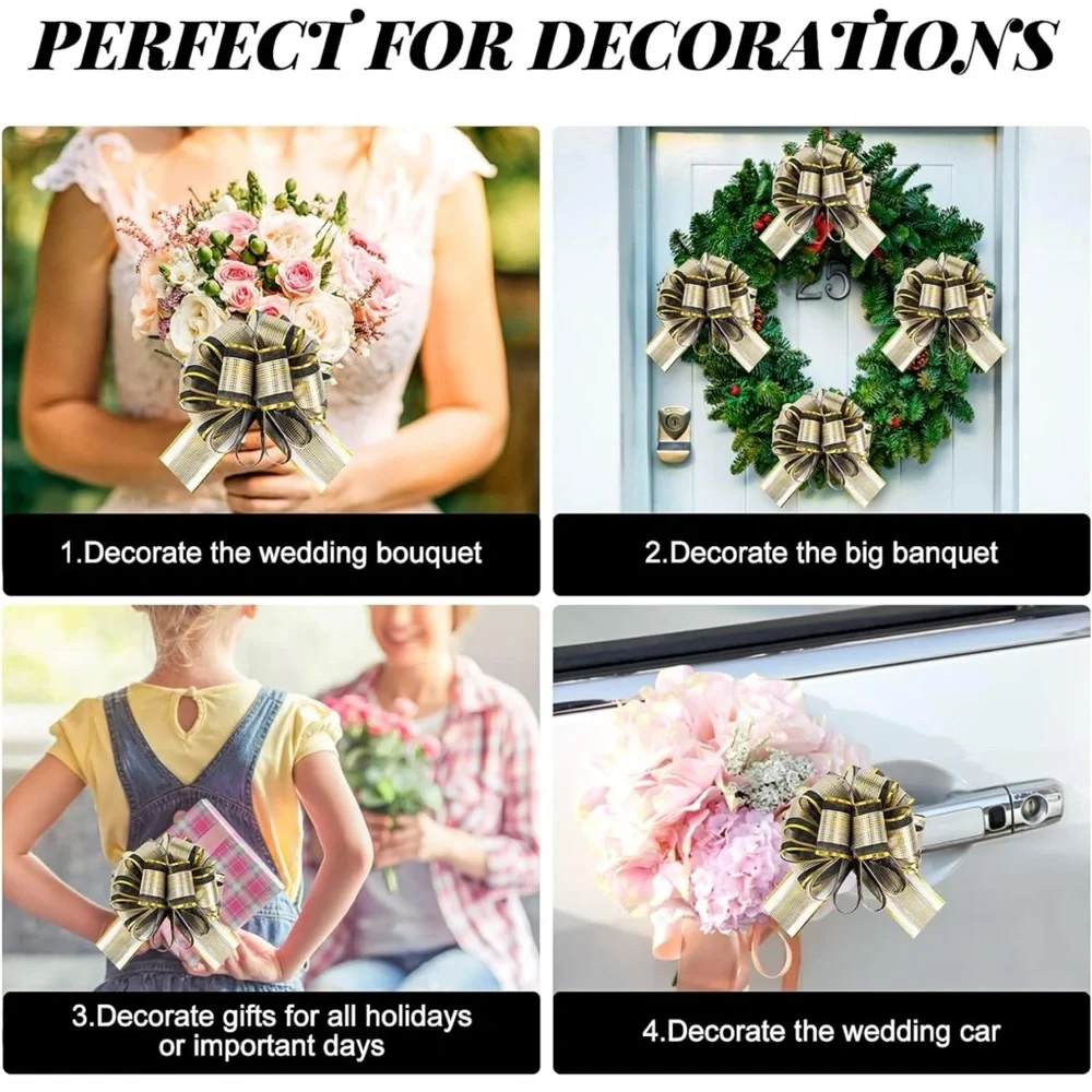 Large Pull Ribbon Bow Gift Christmas Tree Decor Wrapping Gift Wrap 20 Pc